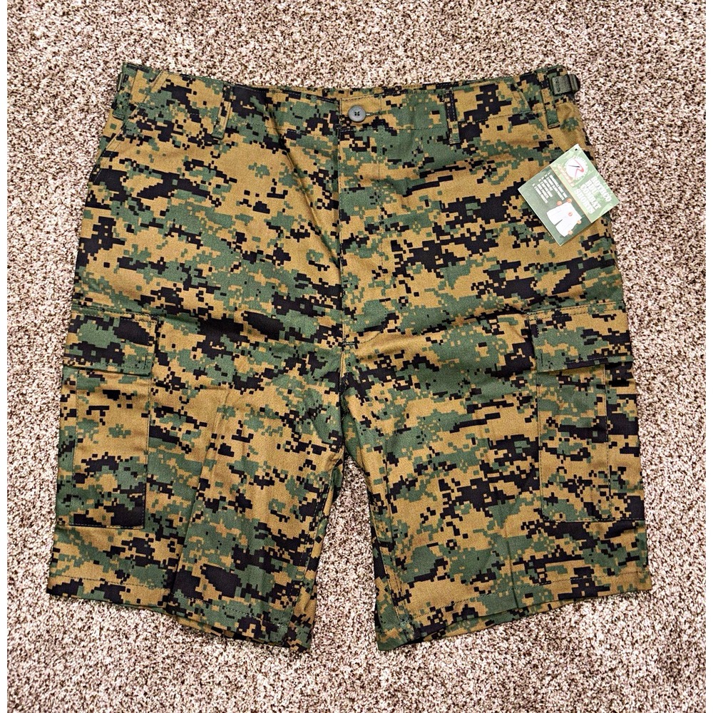 NEW Rothco Digital Camo Cargo Combat Shorts Large Regular 35-39